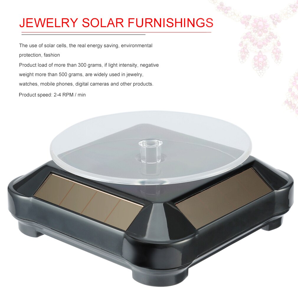 à la solaire batterie 360 rotatif platine présentoir tour Table plaque pour anneau collier Bracelet bijoux