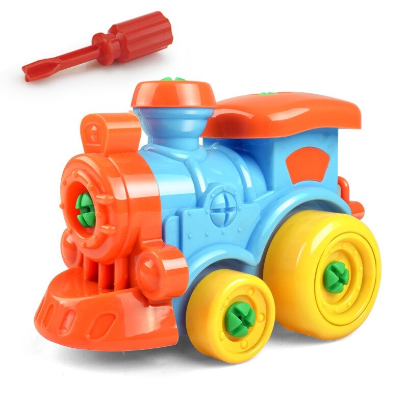 Early Learning Education DIY Screw Assembly Engineering Vehicle Detachable Assembly Dinosaur Practical Ability Educational Toys: Train