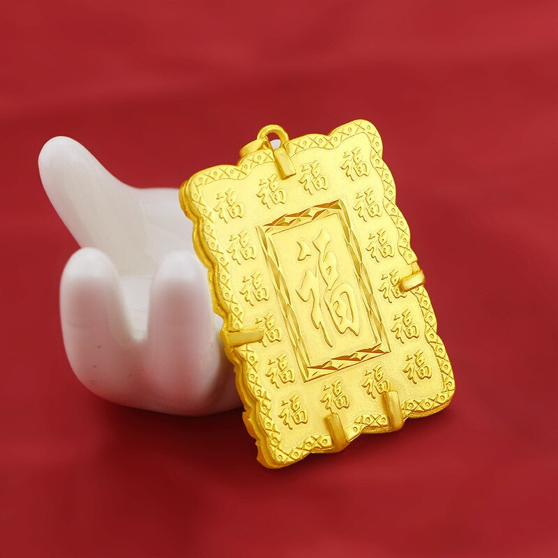 Luksusowy 24K żółty złoty wisiorek dla kobiet mężczyzn wypełniony gruby złoty wisiorek damski zaręczynowy urodziny elegancka biżuteria na prezent bez łańcucha