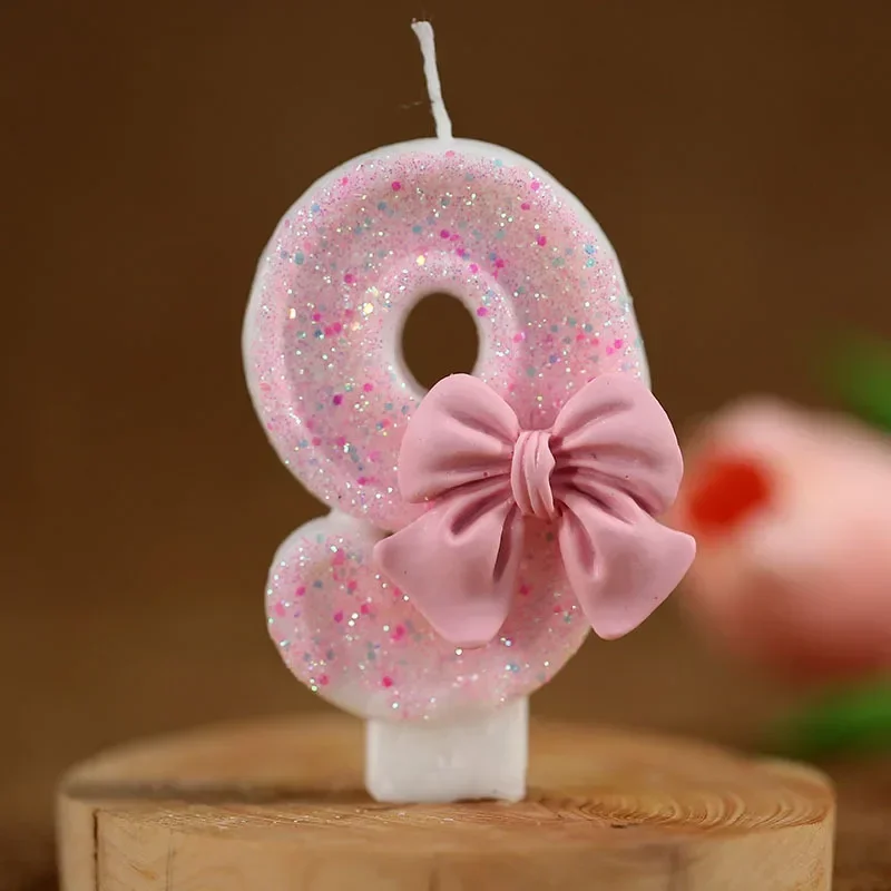 Vela de pastel con número 2025, vela de cumpleaños con purpurina rosa, 1, 2, 3, 4, 5, 6, 7, 8, 9, vela con número 3D, adorno para tarta, decoración para tarta de de cumpleaños: Atrovirens