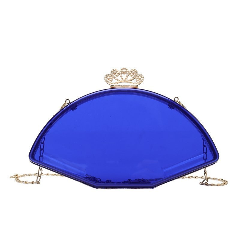 Bolso pequeño transparente de Pvc para mujer, bolsa de noche a la , de de lujo para de verano, con cadena, Color caramelo,: Azul
