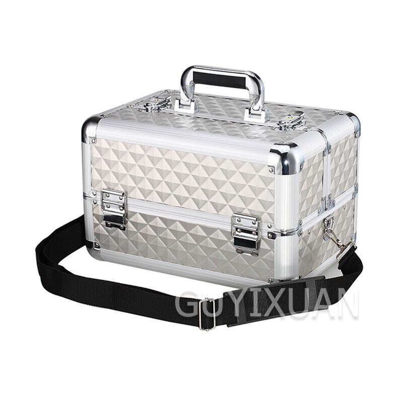 Three-layer aluminum storage tool box Hardware portable storage box Multifunctional electrician car repair tool storage box