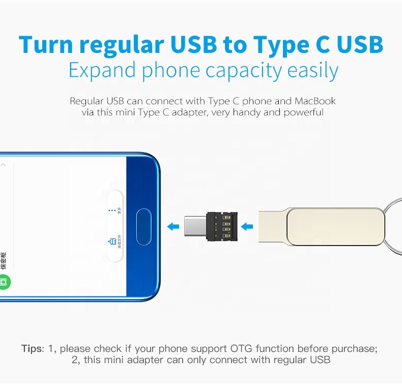 Ceamere Factory Supply Type C Cable OTG Adapter Smart Phone Camera Tablet Computer Data Transmission OTG To Type C Cable