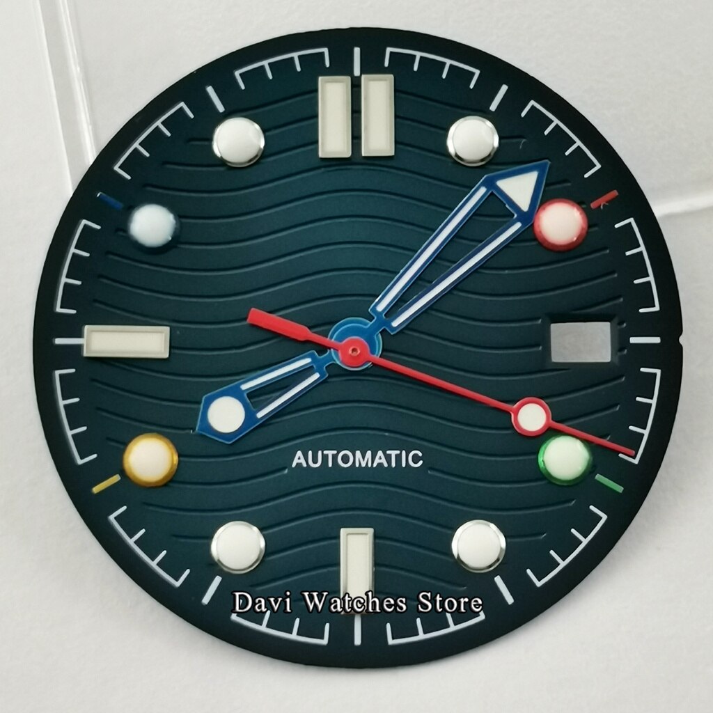 31Mm Steriele Blue Wijzerplaat + Horloge Handen Fit NH35 NH36 Beweging Horloge Onderdelen: A1