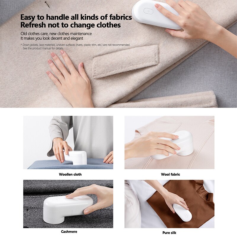 Xiaomi-quitapelusas eléctrico Mijia para ropa, MQXJQ01KL recortador de pelusas, 1300mAh, carga USB, herramienta de acero fino de 0,35mm