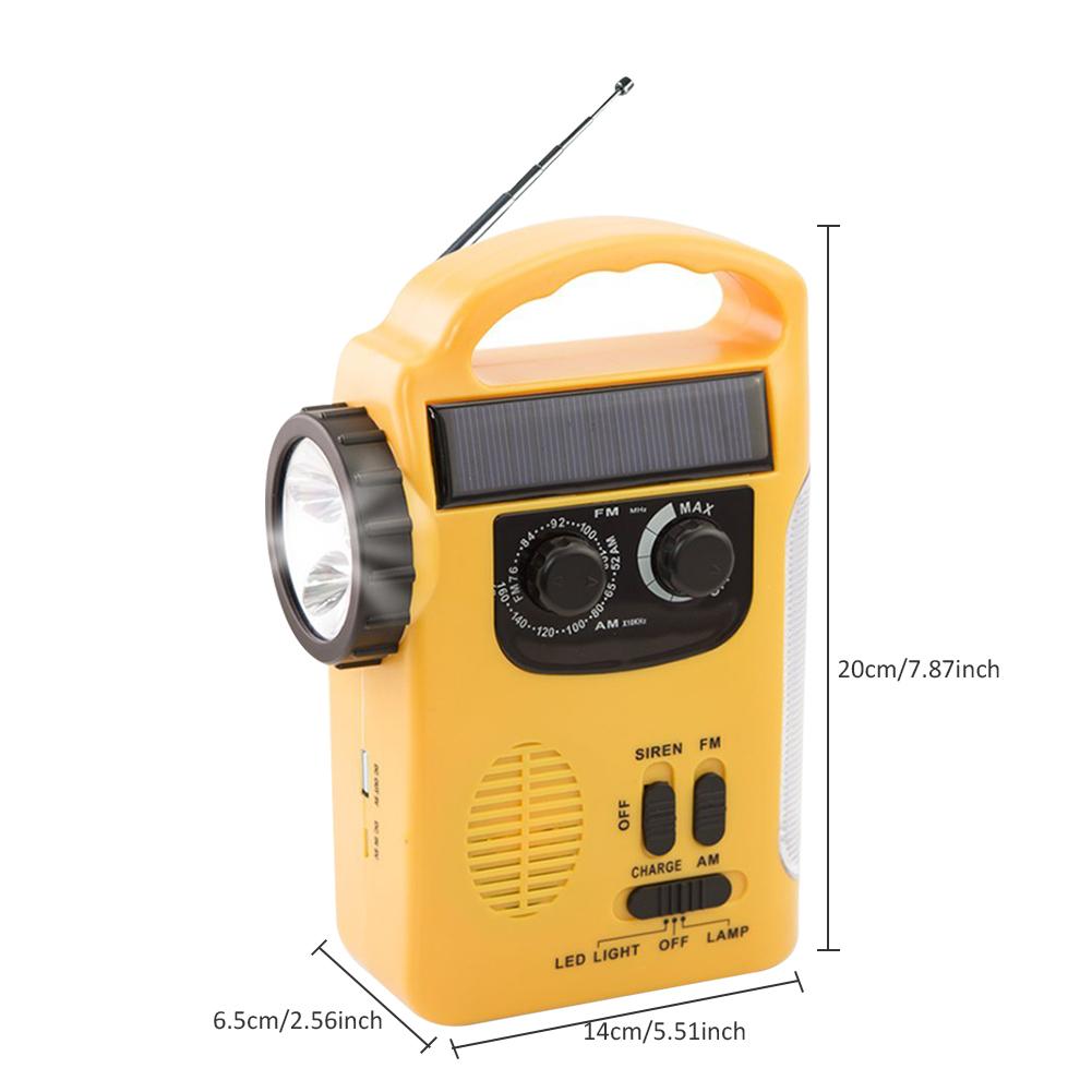 Rd339 hätäsää am/fm radio dynamo valo aurinko käsikampi itsetoiminen led lyhty aurinkolaturi virtapankki 3- in -1 radio