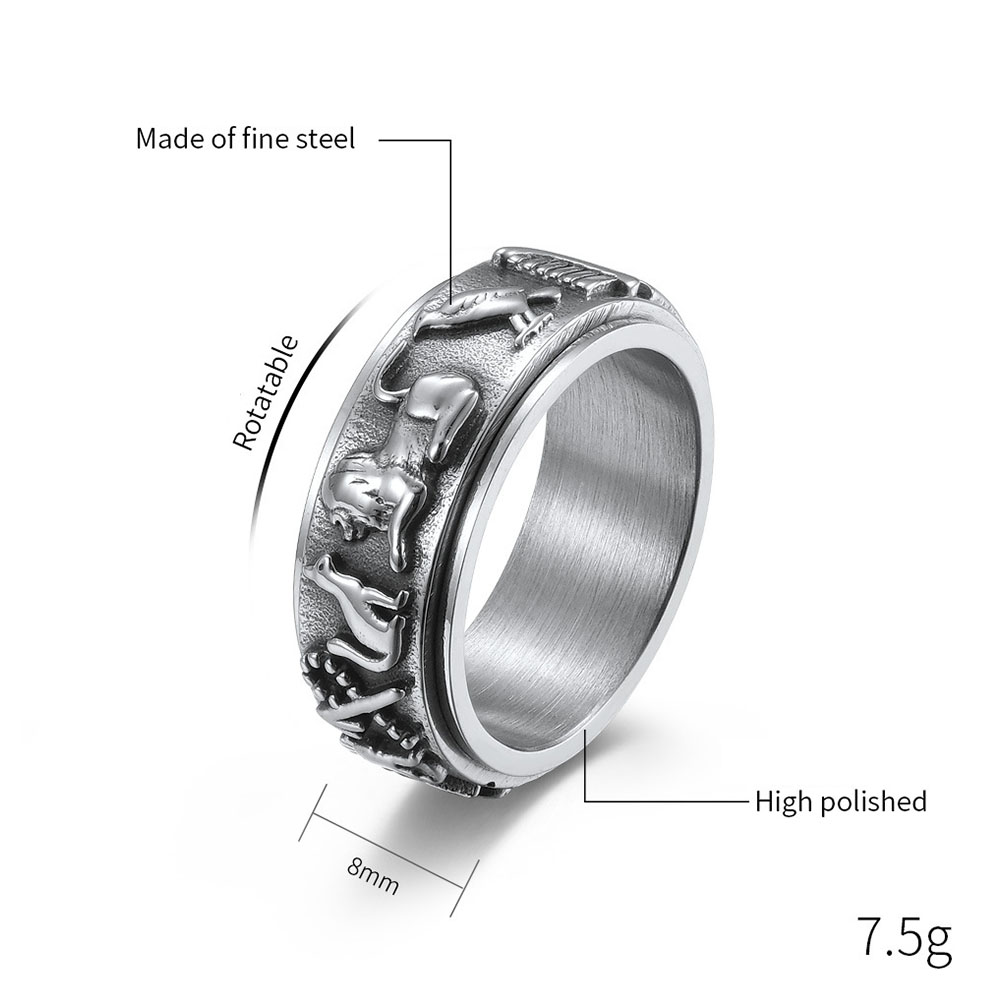 Bague symbole égyptien ancien pour hommes et femmes, Vintage, mystérieux, en acier inoxydable, Punk, bague de Protection, amulette, bijoux