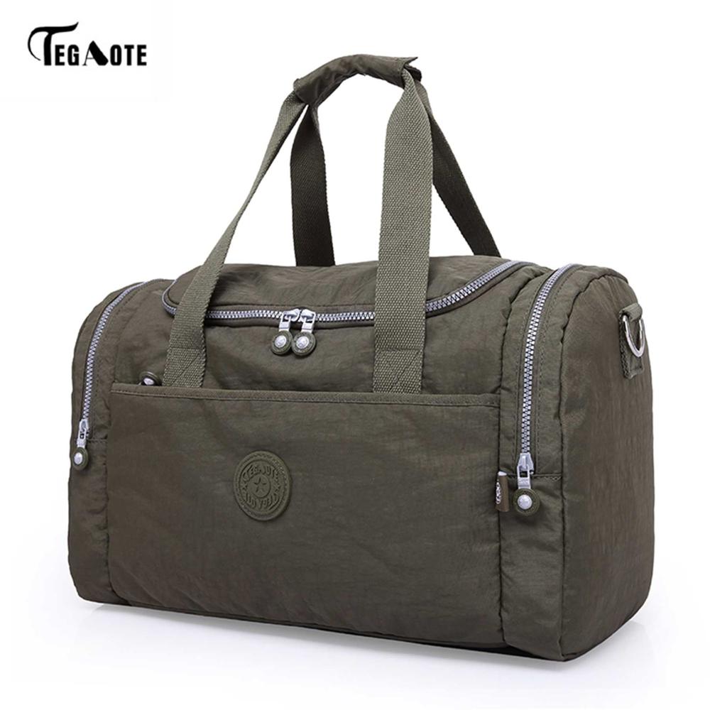 TEGAOTE femmes sacs de voyage grande capacité étanche bagages sac de sport fourre-tout décontracté grand week-end voyage sac touristique: Vert armée