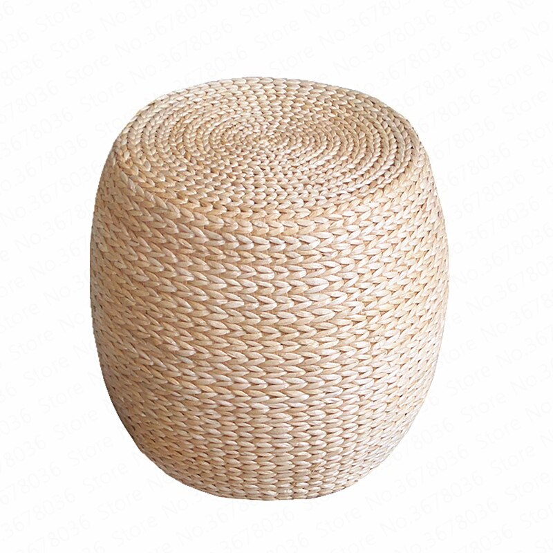 Bois massif Simple petit banc paille rotin la ronde pour chaussures banc coussin tabouret maison canapé banc tabouret de Bar paille Tatami tabouret