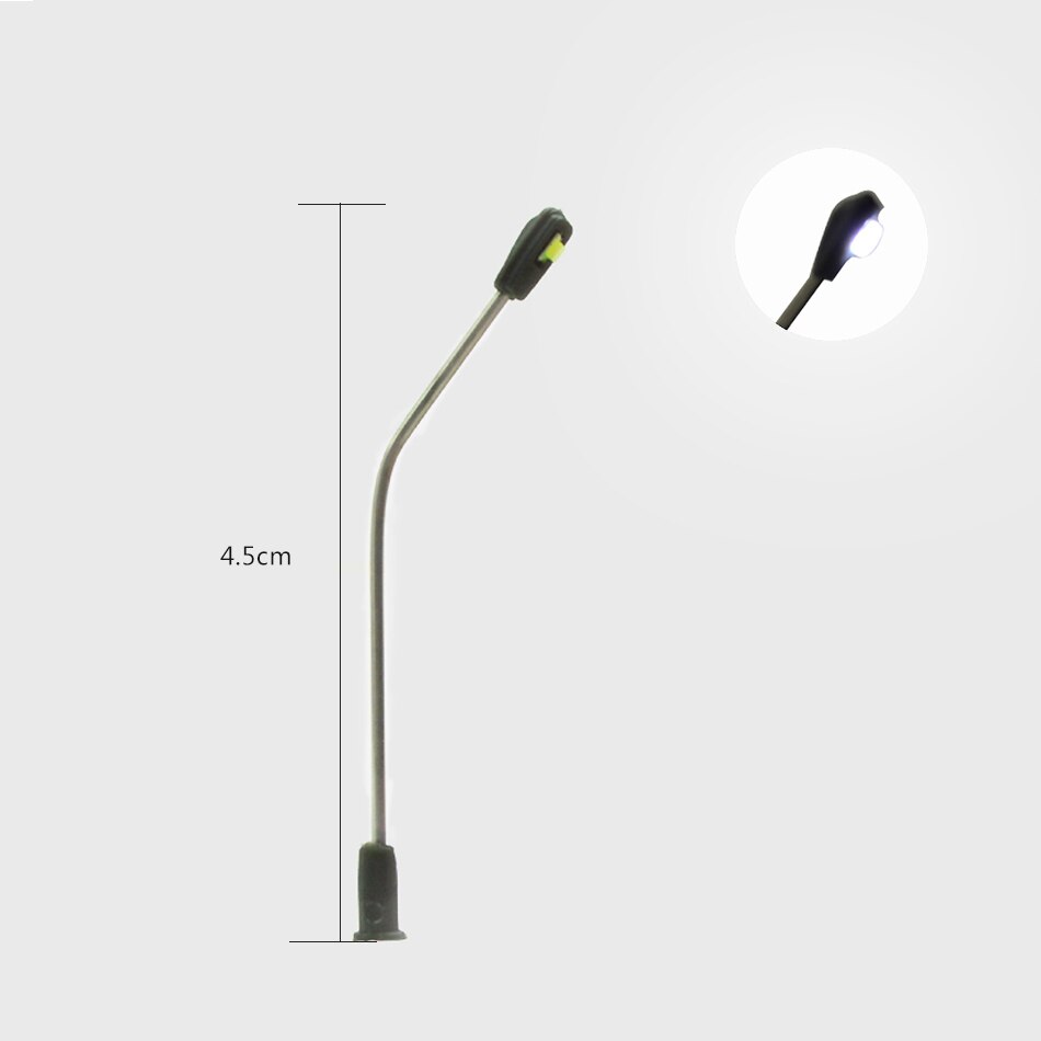 1:300 skala modell gatlykta för diorama miniatyr arkitektur landskap rostfritt vit 3v led modell lampstol
