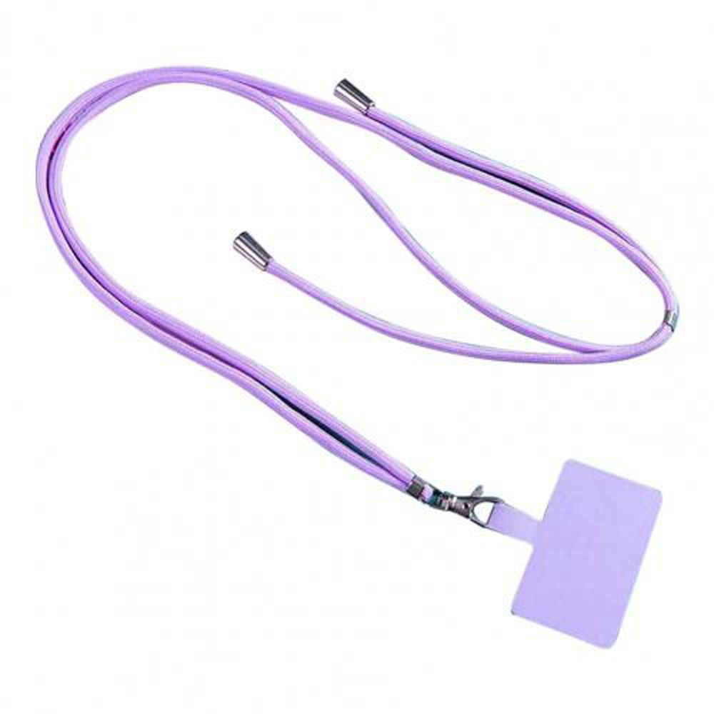 Adjustable Crossbody Patch Phone Lanyards Mobile Phone Strap Lanyard Nylon Soft Rope Cell Phone Charm Hanging Cord Back Sticker: purple