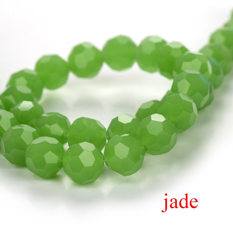 Perlen 30 stücke 8mm Runde Facettierte Kristall Glas Perlen für Herstellung Von Schmuck Diy Perlen Abstandshalter Glas Perlen für schmuck Machen: Jade