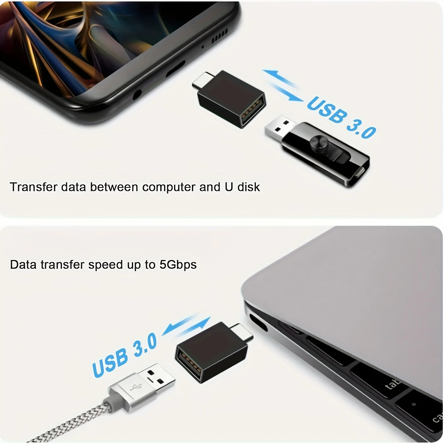 USB C Female to USB Male, USB Male to USB Male, USB Female to USB Female supports PD fast charging, flash drive, hard disk OTG a