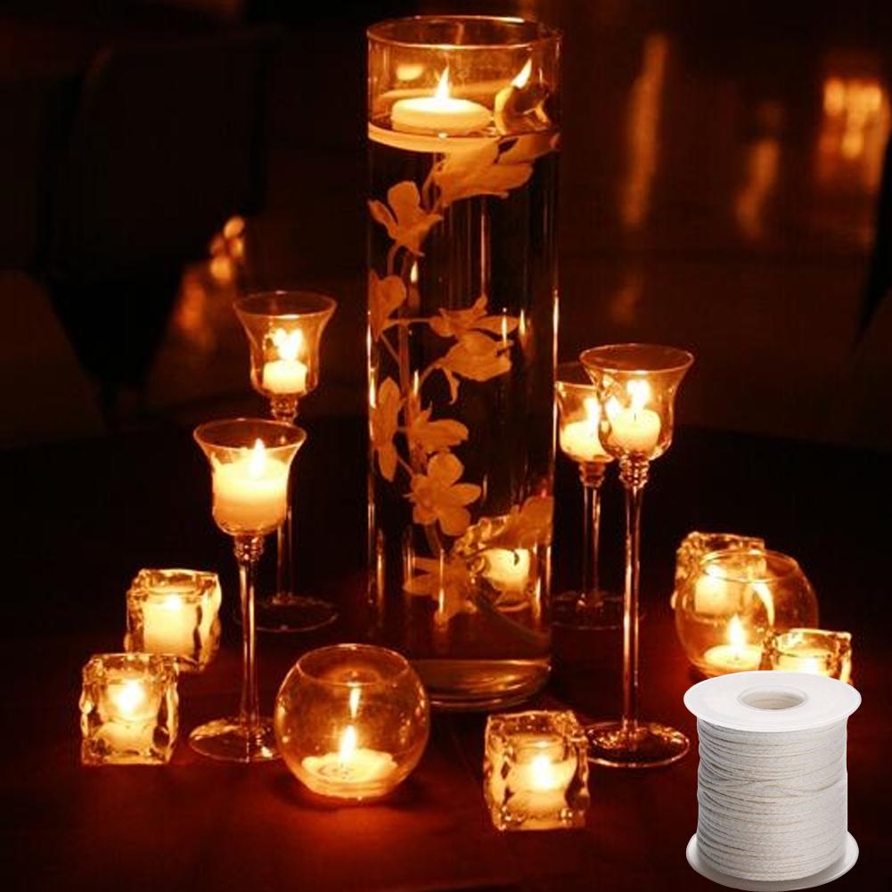 61M/200ft White Candle Wick Cotton Candle Woven Wick Wax Core Spool DIY Handmade Candle Making Material Oil Lamps Wick