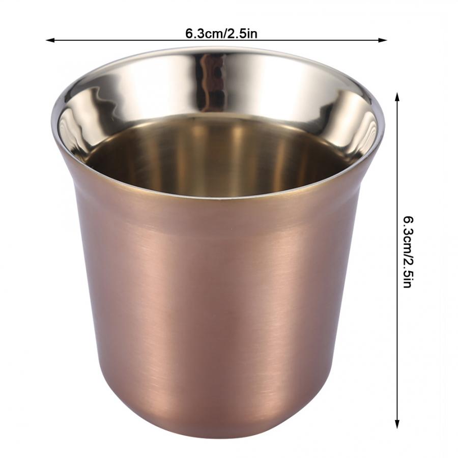 85Ml Portable Rvs Beker Dubbele Laag Herbruikbare Water Koffie Cup Whisky Melk Mokken Outdoor Reizen Camping cup: Rose Golden