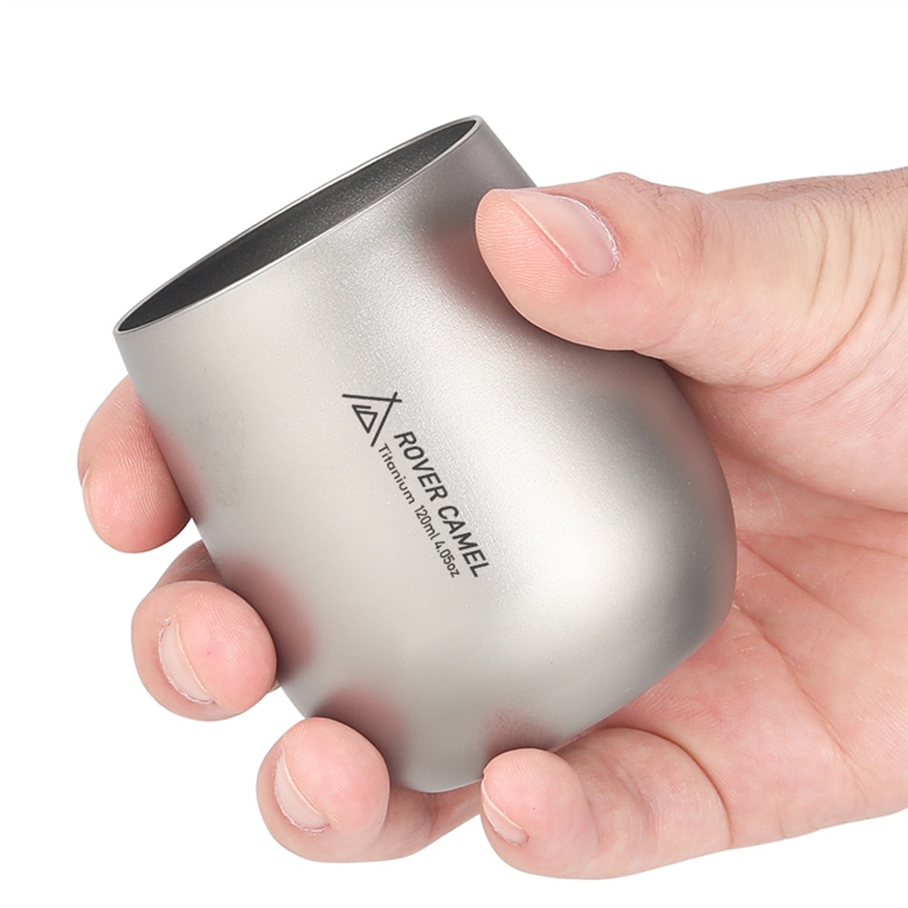 Lixada 200/120Ml Titanium Cup Double Wall Titanium Bier Kopje Water Cup Thee Mok Voor Outdoor Camping Wandelen backpacken Reizen