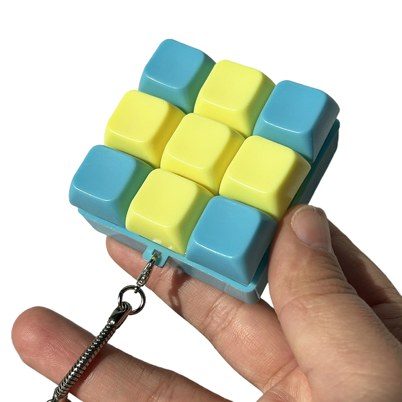 1/4/5/9 toetsen mechanisch toetsenbord as tester knop toetskap sleutelhanger toetsenbord sleutelhanger speelgoed vinger toetsenbordkapjes speelgoed: Geel