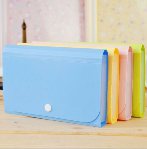 12 Layers File Document Folder Bag Bills Receipts Pouch Card Holder Case Durable PP Organizer Bags Color Random