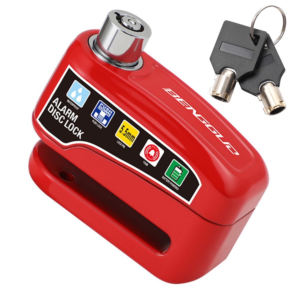 Motorslot met sleutels Aluminium waterdicht remslot Veiligheid Anti-diefstal Fiets Scooter Alarmwiel Schijfremslot ﻿: Donkergrijs