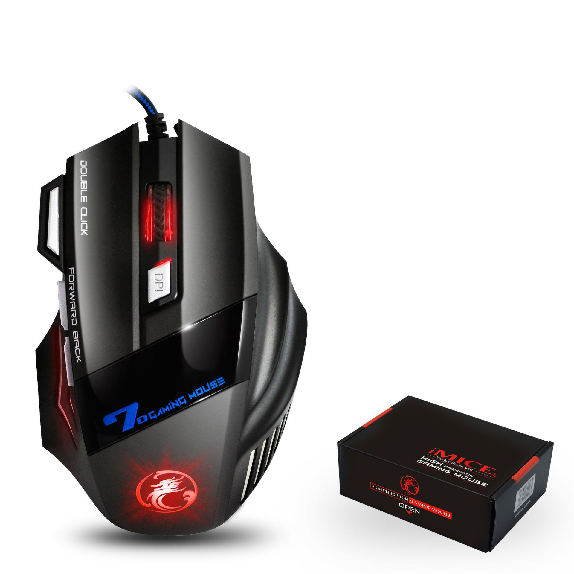 Ergonomic Wired Gaming Mouse 7 Button Colorful Luminous Mouse USB Gaming Mouse X7 for PC Laptop