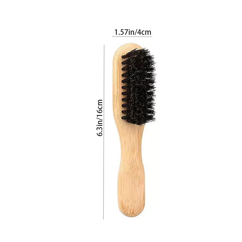 Boar Bristle Slick Back Hair Brush for Sleek Ponytail Bun & Smoothing Baby Hairs, Flyaways, Edge Control - Backcombing & Teasing: Silver
