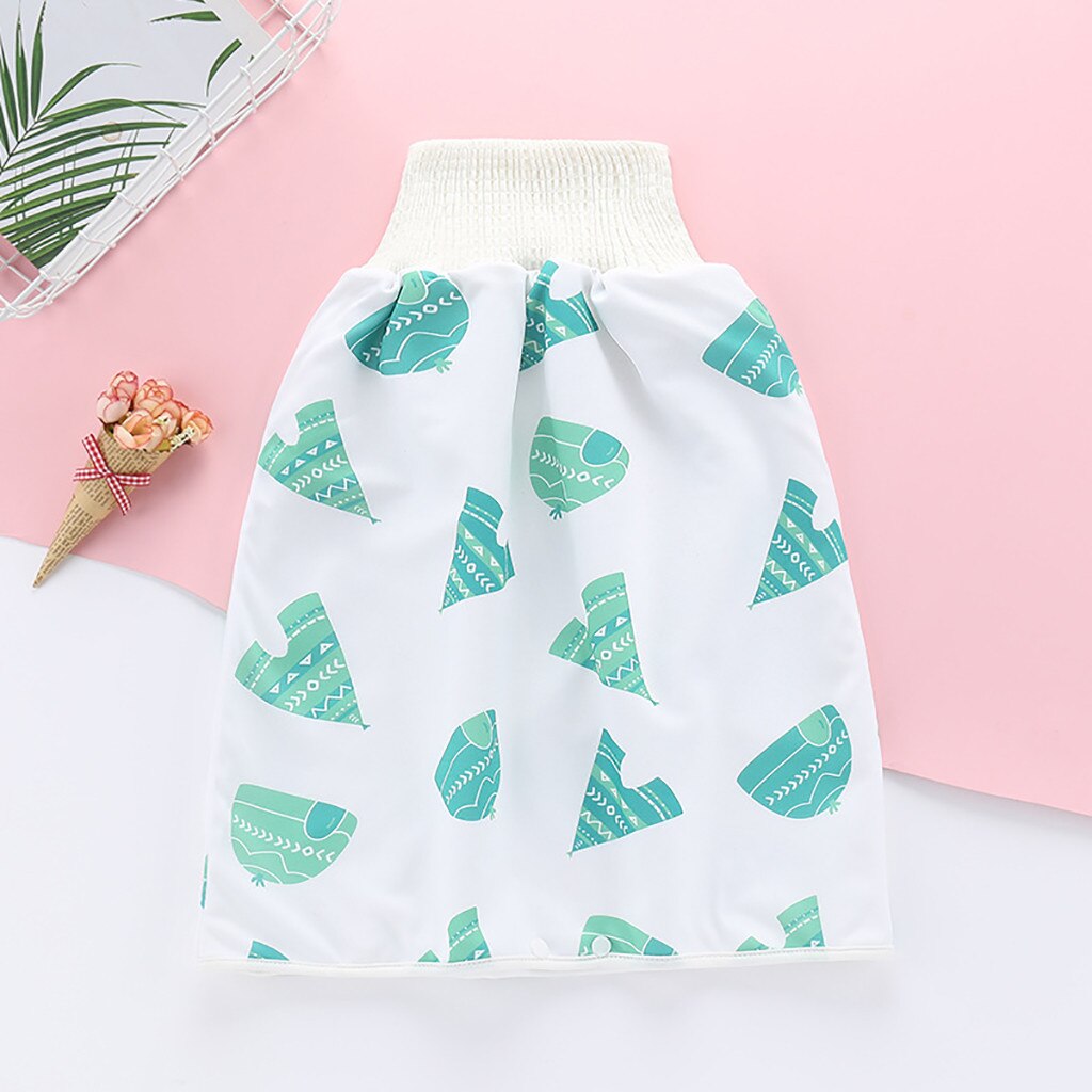 Falda de pañal para recién nacido, cálida, de algodón, cómoda, impermeable, para niños, bonita falda de pañales con estampado de dibujos animados, pantalones cortos 2 en 1 # P30