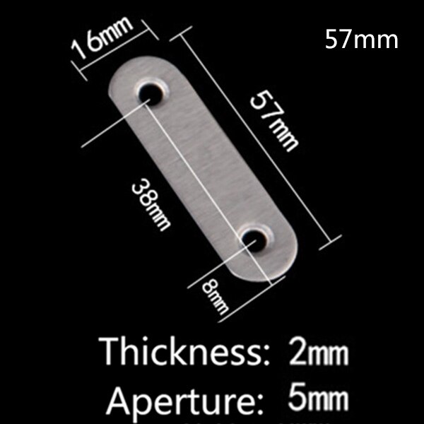 10pcs 180 degree angle steel straight connector stainless steel sheet metal parts fixed code font angle bracket: 57mm