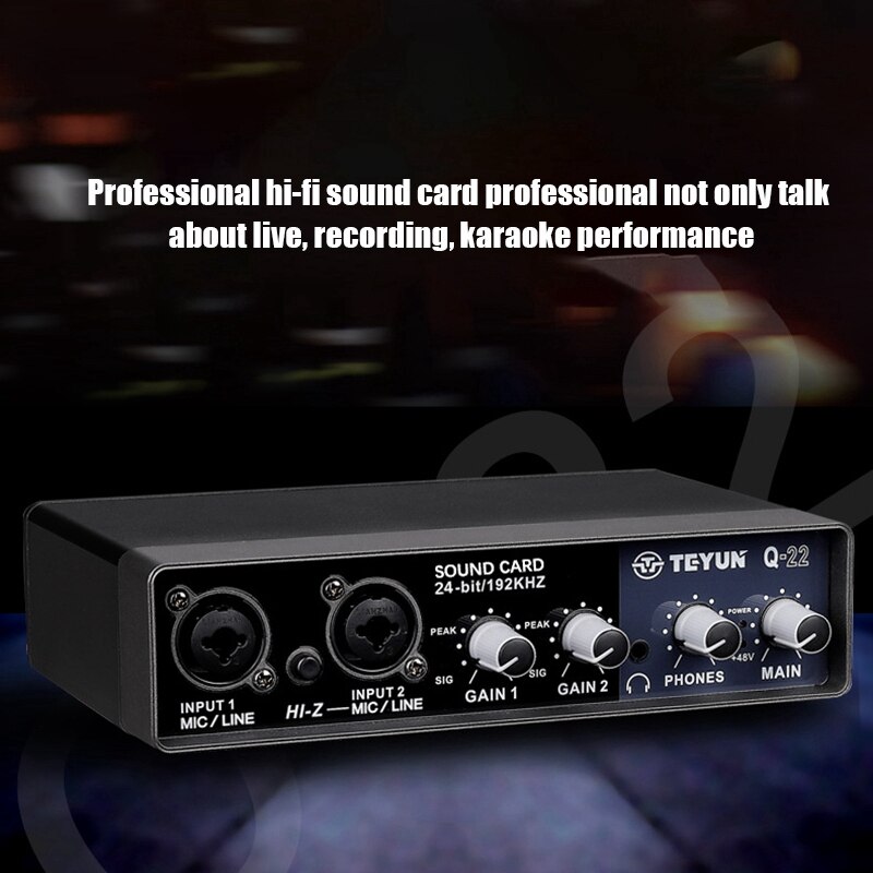 TEYUN Audio Interface Apple with Monitoring Live Recording interface de audio usb Sound Card For Studio Singing