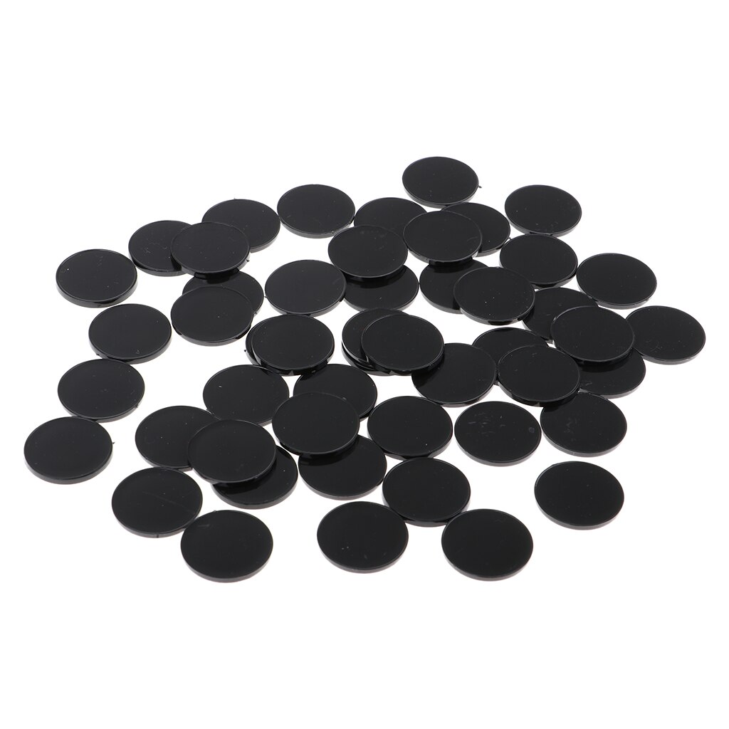 50pcs Round Black Bases 22mm Platform for RPG Roleplay War Game Miniatures