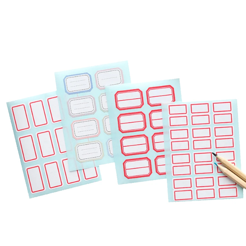 1 pak/partij zelfklevende papieren sticker blanco naam sticker etiketten memo stickers set briefpapier herinnering bladwijzer zegel label