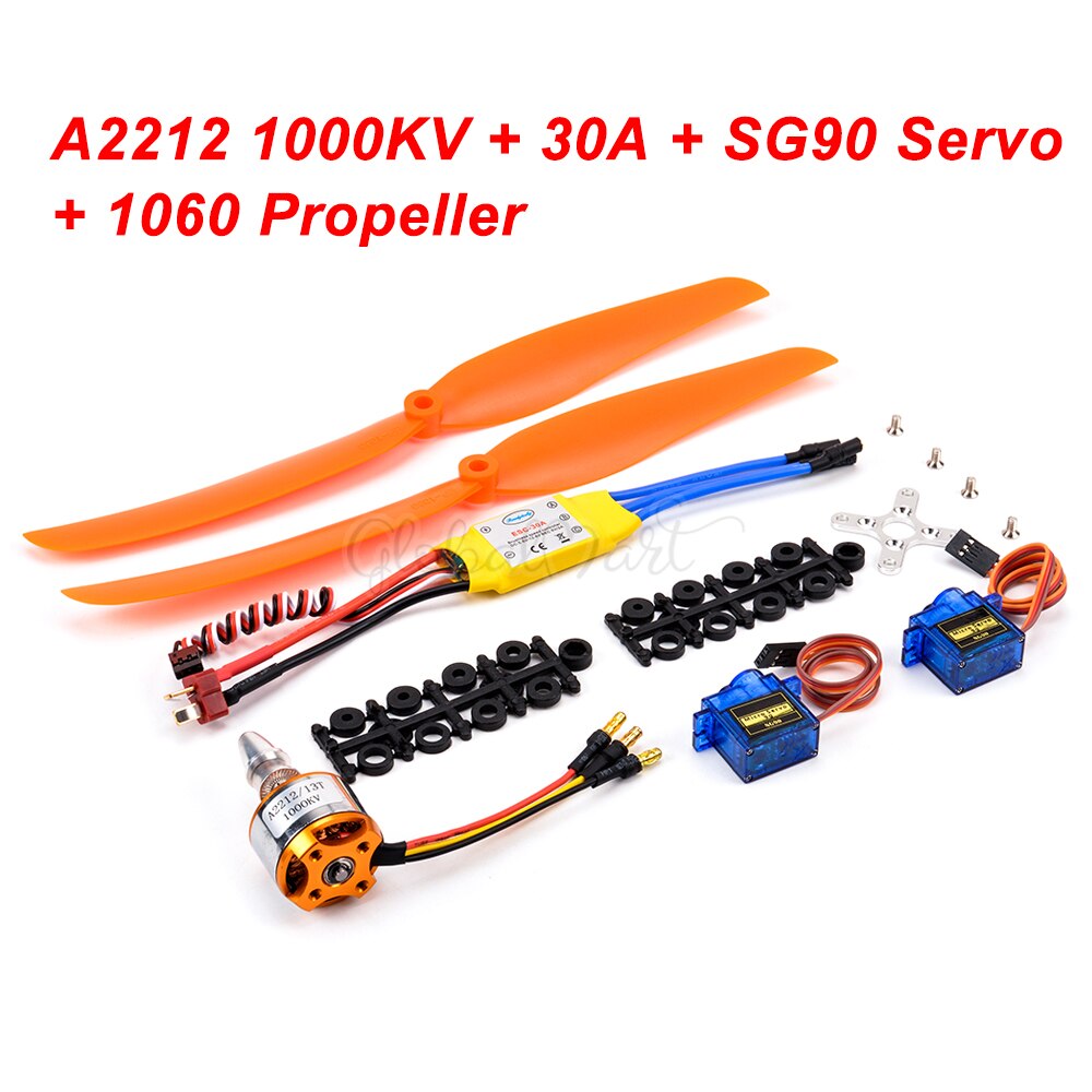 A2212 2212 1000KV / 1400KV / 2200KV Brushless Motor + 30A / 40A ESC with T plug SG90 9G Micro Servo for RC Fixed Wing Plane