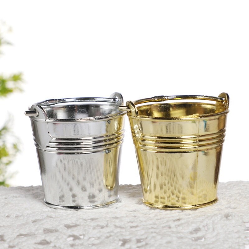 Small Plastic Metal Buckets Mini Pails With Handles For Party Favors Candy Votive Candles Trinkets Small Plant Container Product