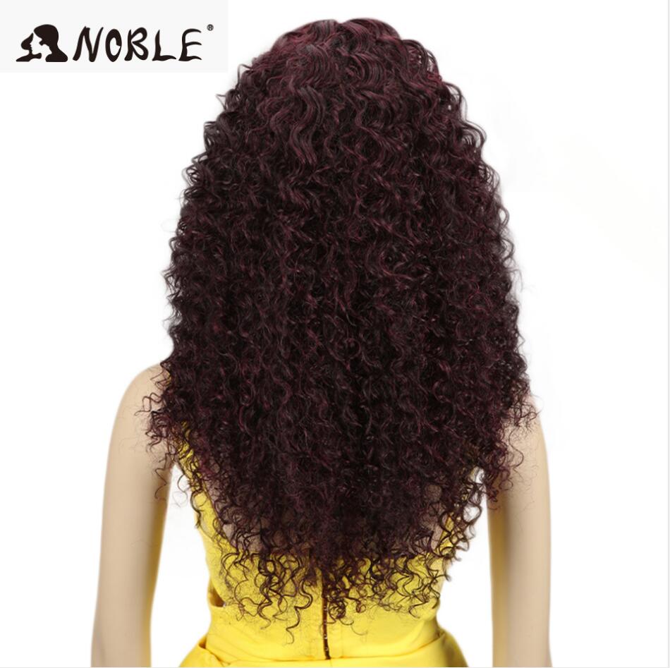 Noble Hair 26"Inch Synthetic Lace Front Black Wig African American Long Kinky Curly Heat Resistant Fiber Wigs For Black Women: 99J