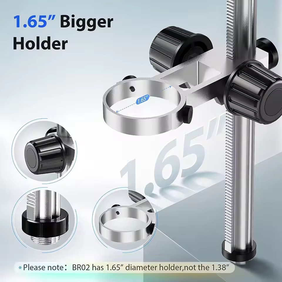 TOMLOV Digitale Microscoop Aluminium Stand BR02 Verstelbare Houder Post Ondersteuning Beugel Max 1.65 "Diameter Voor DM10 AD206