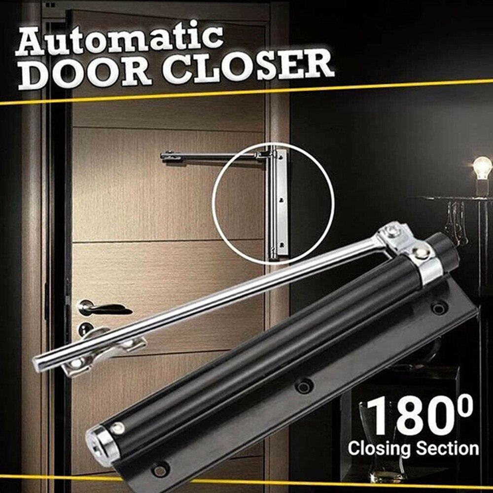 Cierre automático de puerta ajustable, resorte de seguridad, bisagra de cierre automático, fácil de rebote, sin ranuras, punzonadora