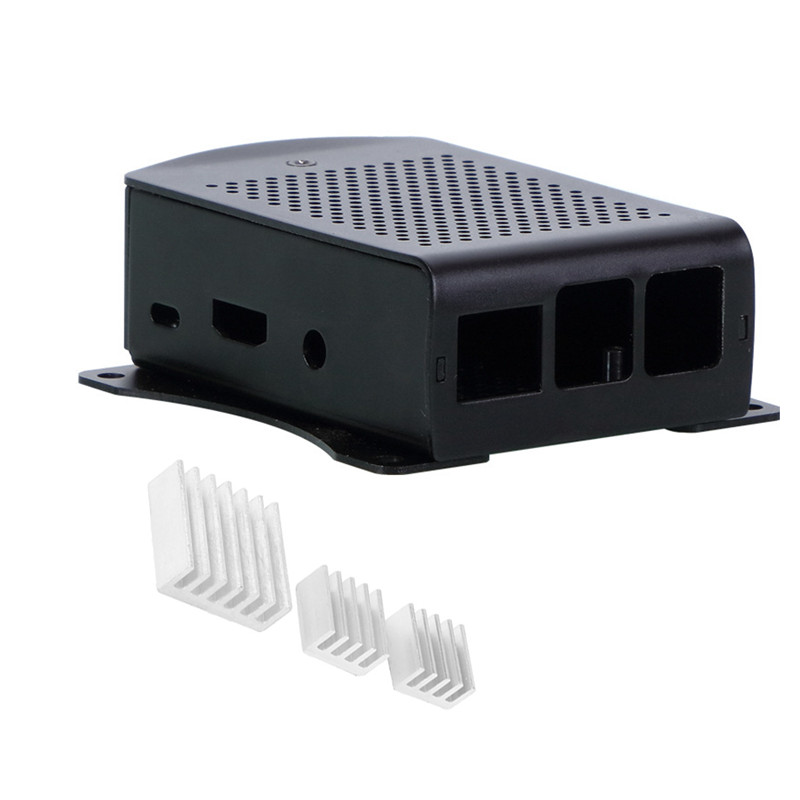 Raspberry Pi 3 Case Aluminum Heatsink Metal Enclosure Case RPI 3 Raspberry Pi 3 Model B Cooling fan Heat sink: black with heatsink