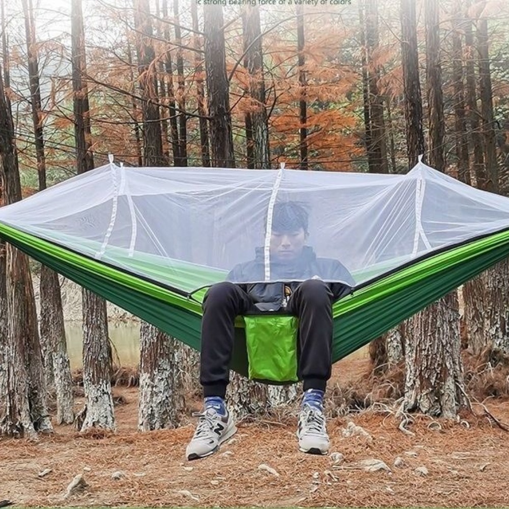 Outdoor Klamboe Hangmat Luchttent Kamperen Met Klamboe Ultralicht Nylon Dubbel Draagbaar Reizen Buiten Kamperen