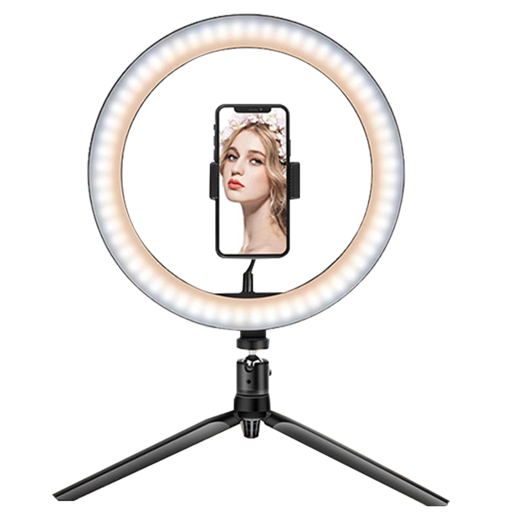 Photography LED Selfie Ring Light 26cm Dimmable 10inch USB Camera Phone Studio Ring Lamp With Tripods For Makeup Video Live