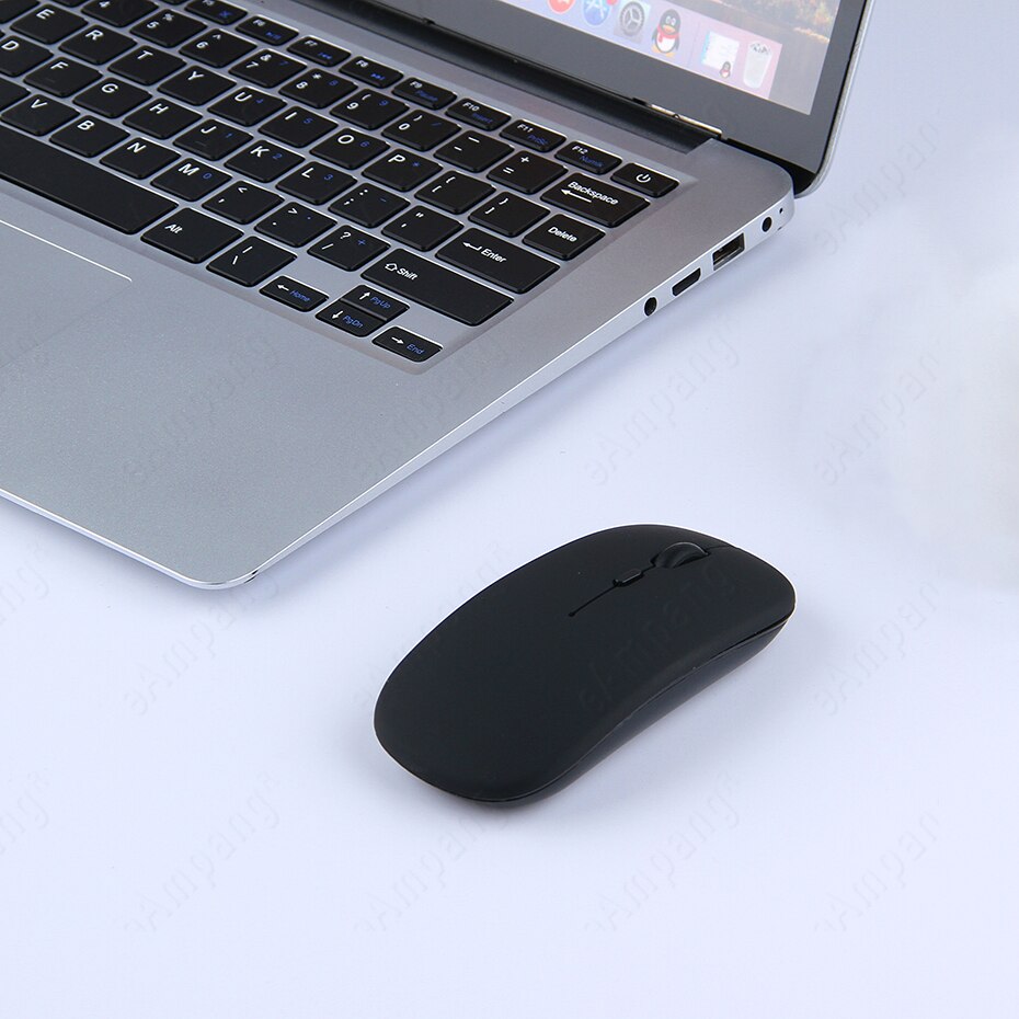 Ondersteuning Dual Model 2.4G Bluetooth Muis Voor Tablet Ipad Samsung Laptop Mackbook Pc Telefoon Iphone Oplaadbare Muis Mute Muizen: Black