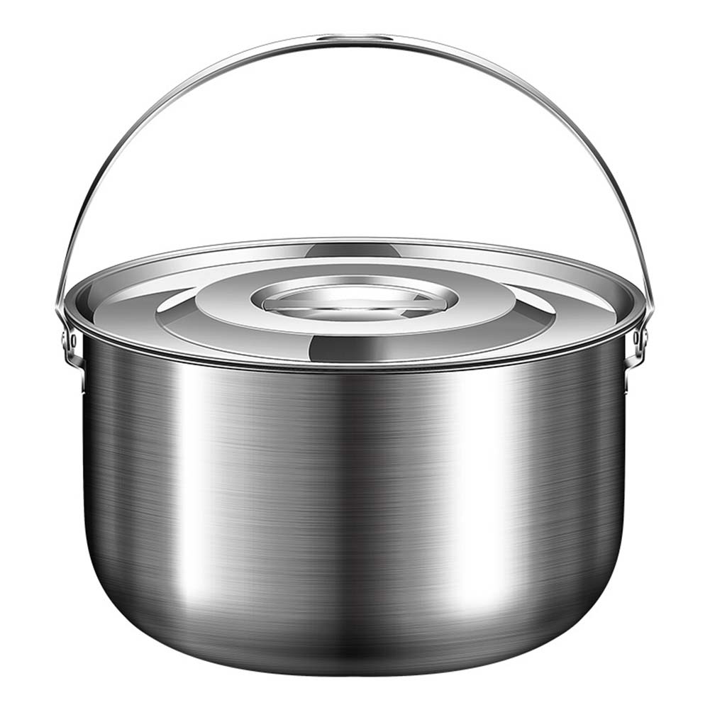 Camping soppgryta 1.4l 2.4l 4l 6l rostfri gryta av grisolja med lock och handtag utomhuspicknickkök köksredskap tillbehör: Vinröd