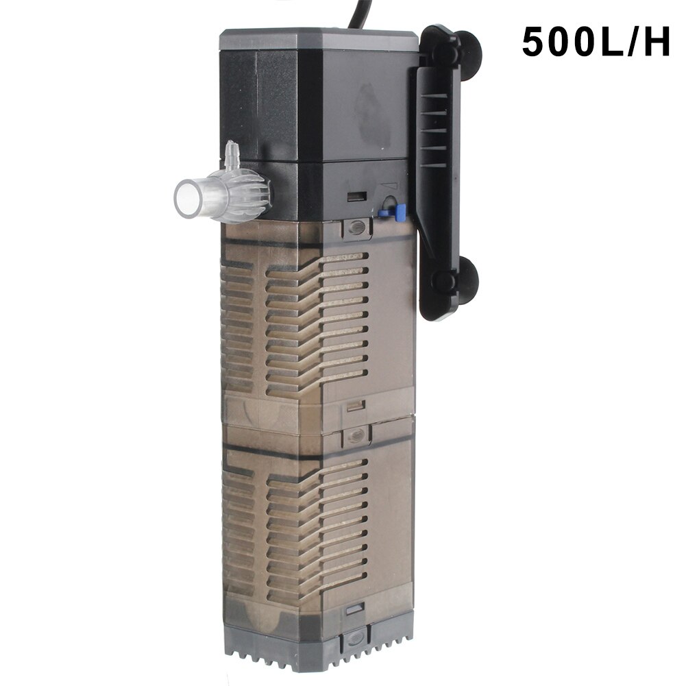 220V Internal Filter Pump 3 in 1 Submersible Fish Tank Aquarium Oxygen Pump JS23: 500L per H