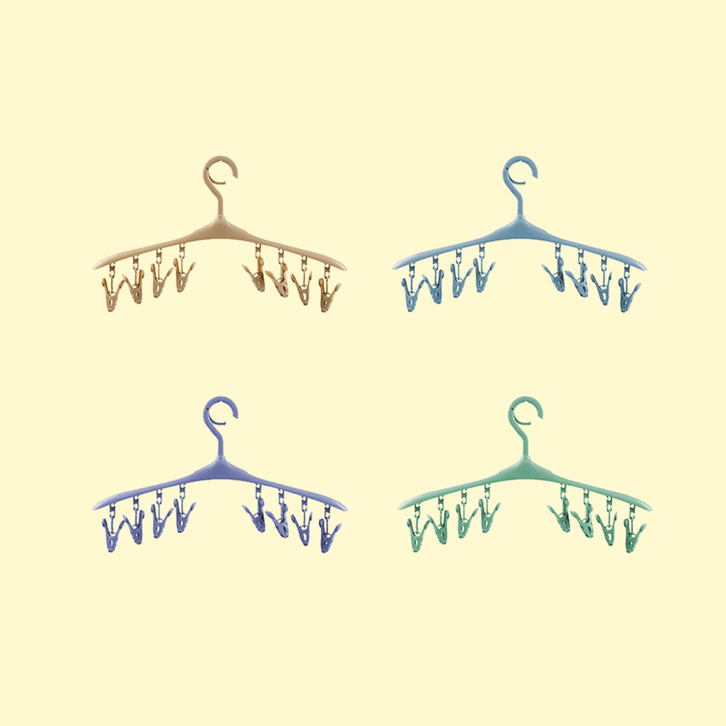 Gancho à prova de vento clipe multi-função de plástico roupas rack de secagem meias roupa interior rack de secagem