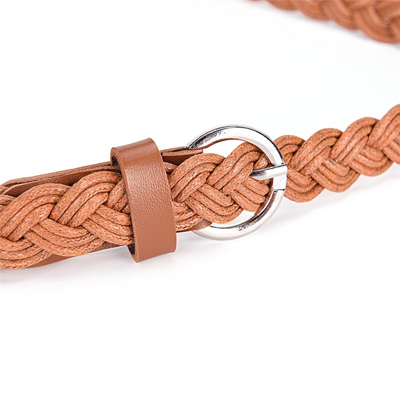 Style Braided Hemp Rope Braid Belt Female Belt For Dress 110cm Women Slim Waistband Girdle Weave Belt