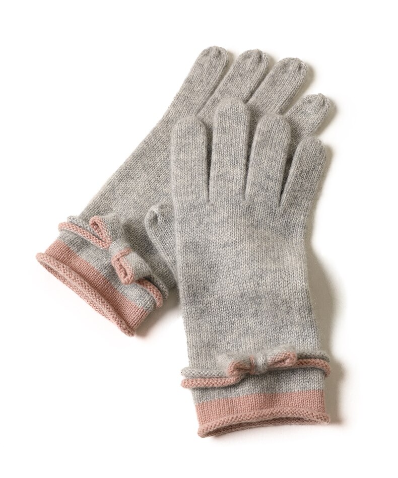 Farver vinter varme strikede handsker hånd handsker skærm touch handsker: Grå