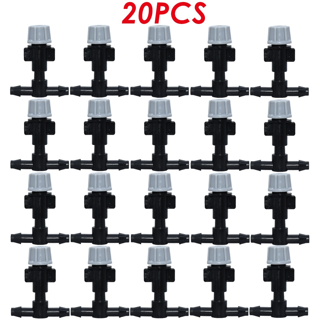 20X 1/4 Inches Nozzle Dripper Watering Sprayer Misting Atomizing Sprinkler Garden Drip Irrigation System w/ Hose Tee Connector: Burgundy