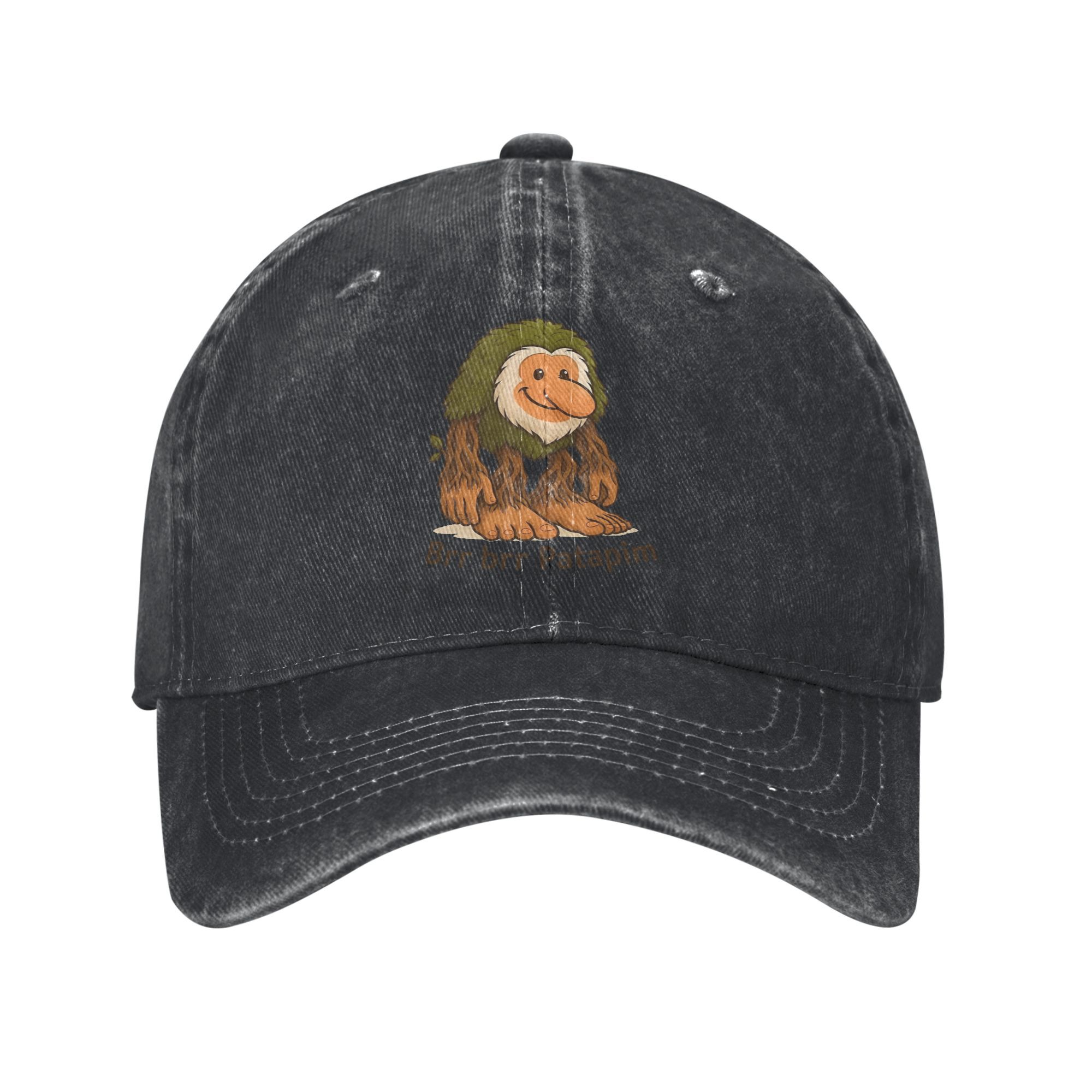 Brr Brr Patapim Meme Baseball Caps Distressed Denim Gewassen Italiaanse Brainrot Memes Snapback Hoed Unisex Caps Hoed: Black