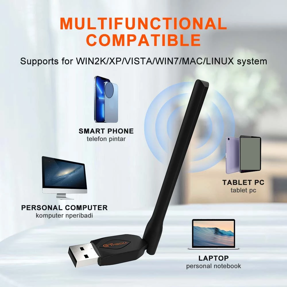 Gtmedia usb wifi antena usb wi fi adaptador wi-fi ethernet wifi dongle driver livre para computador desktop portátil set top tv box