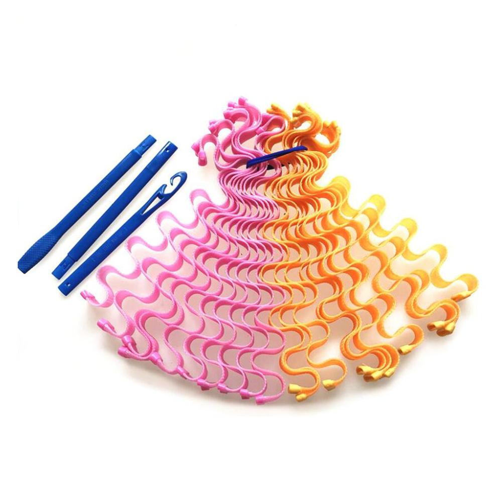 Rouleau à œufs en plastique, 55 Long, 12 rouleaux, ondulation en plastique manuel pour ne pas blesser les cheveux, rouleau à spirale Qq: color 1