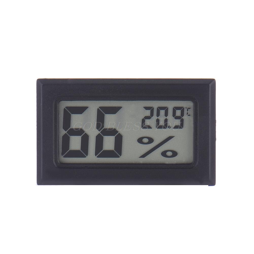 Mini termómetro Digital LCD higrómetro humedad temperatura humedad Sensor medidor temperatura interior sonda: Black