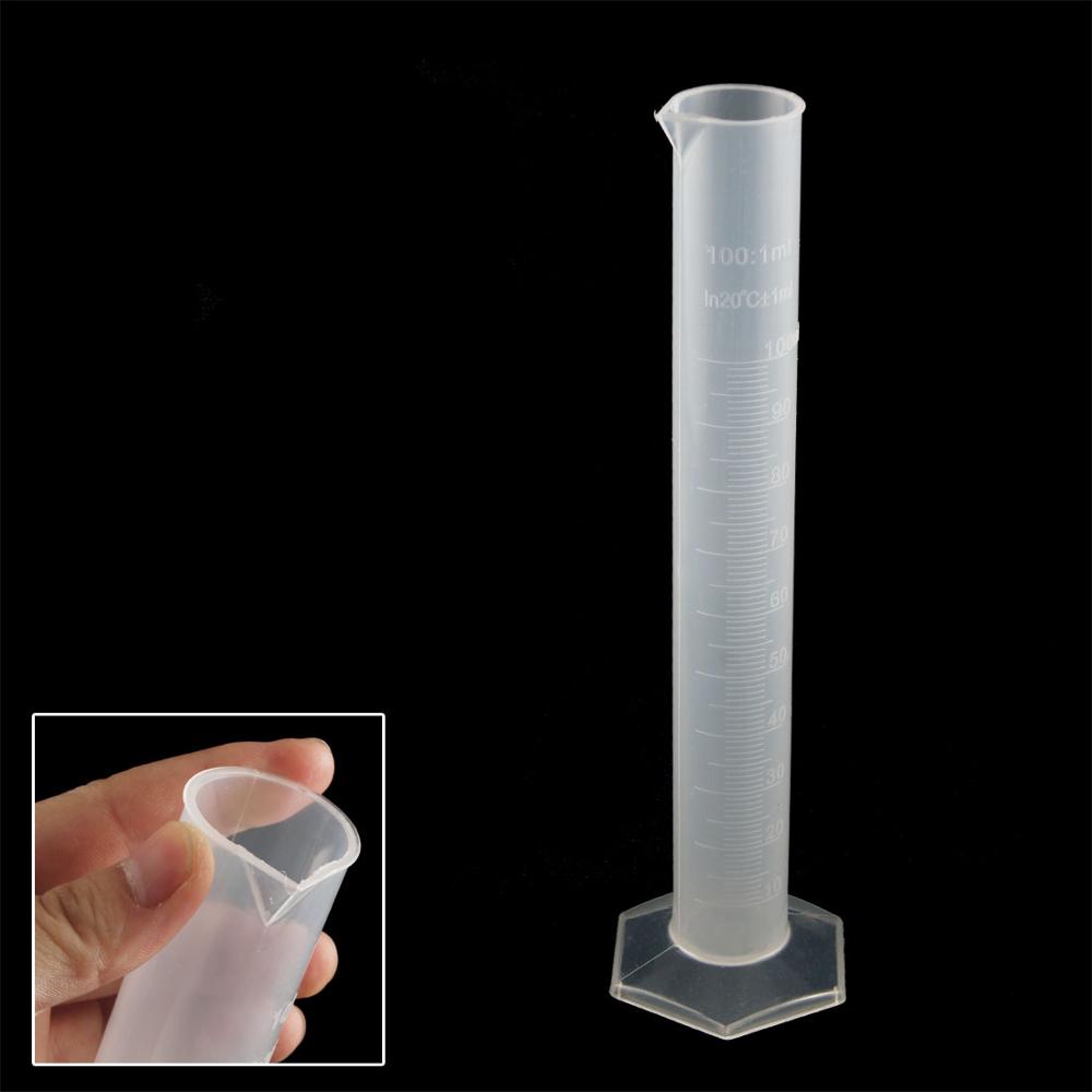 1 st 100ml plastmätcylinder för laboratoriematerial kemiinstrument verktyg skollaboratoriematerial